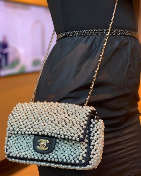 chanel mini bag with pearls|chanel canvas pearl.